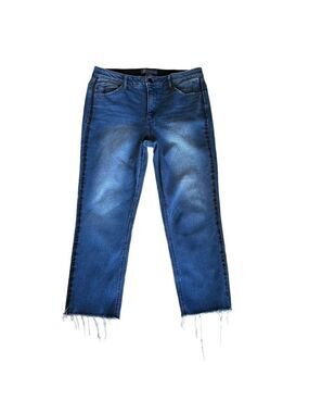 Democracy “Ab” Solution Medium Wash Raw Hem Women’s Skinny Ankle Jeans Size 12
